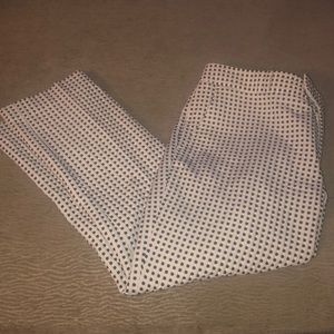 Banana Republic White & Blue Polka Dot Pants